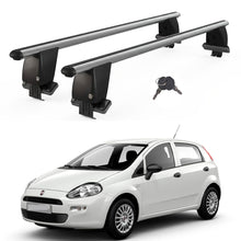 Roof Bars For Cars Without Rails For Fiat G.Punto 199 HB 2005-2012 Lockable Grey 2 Pcs