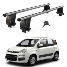Roof Bars For Cars Without Rails For Fiat Panda III 319 HB 2012+ Lockable Grey 2 Pcs