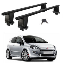 Roof Bars For Cars Without Rails For Fiat Punto Evo 199 2009-2012 Lockable Black 2 Pcs