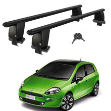 Roof Bars For Cars Without Rails For Fiat Punto III 199 2012-2018 Lockable Black 2 Pcs