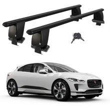 Roof Bars For Cars Without Rails For Jaguar I-Pace 2018+ Lockable Black 2 Pcs