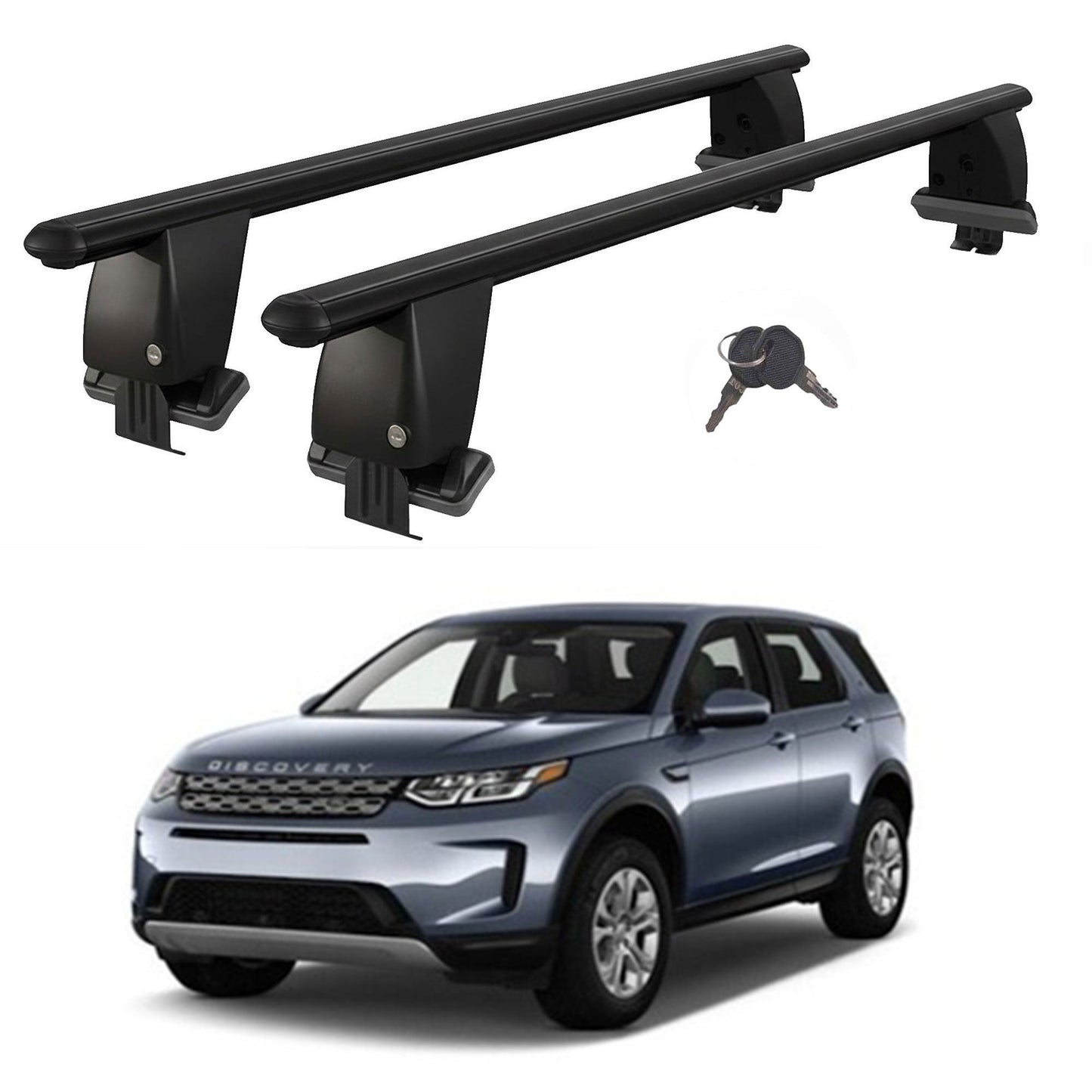 Roof Bars For Cars Without Rails For Land Rover Discovery Sport 2 2019+ Lockable Black 2 Pcs