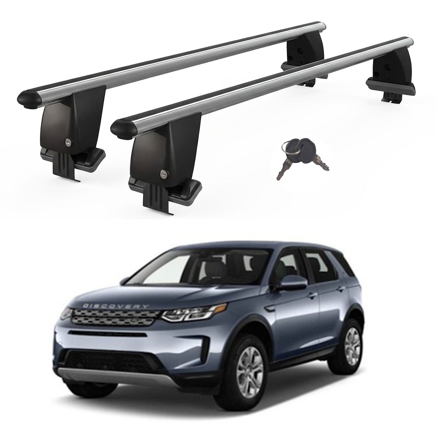 Roof Bars For Cars Without Rails For Land Rover Discovery Sport 2 2019+ Lockable Grey 2 Pcs