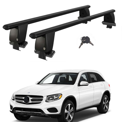 Roof Bars For Cars Without Rails For Mercedes Glc X253 2015-2020 Lockable Black 2 Pcs
