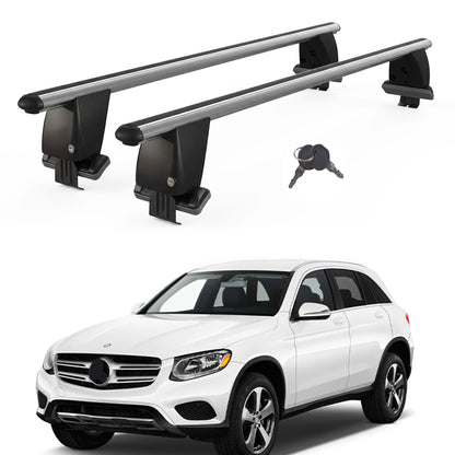 Roof Bars For Cars Without Rails For Mercedes Glc X253 2015-2020 Lockable Grey 2 Pcs