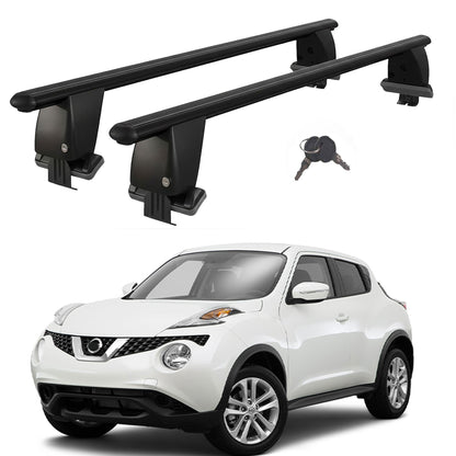 Roof Bars For Cars Without Rails For Nissan Juke F15 2010-2019 Lockable Black 2 Pcs
