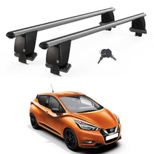 Roof Bars For Cars Without Rails For Nissan New Micra K13 2014+ Lockable Grey 2 Pcs
