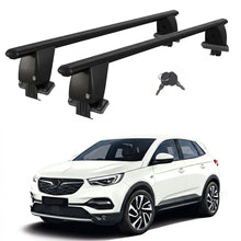 Roof Bars For Cars Without Rails For Vauxhall Grandland X 2017+ Lockable Black 2 Pcs
