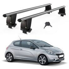 Roof Bars For Cars Without Rails For Peugeot 208 2012-2015 Lockable Grey 2 Pcs