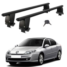 Roof Bars For Cars Without Rails For Renault Laguna III 2008+ Lockable Black 2 Pcs
