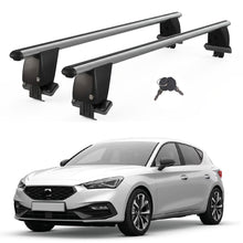 Roof Bars For Cars Without Rails For Seat Leon IV Mk4 2020+ Lockable Grey 2 Pcs