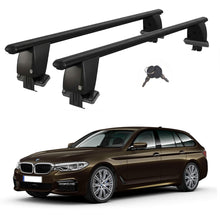 Roof Bars For Cars Without Rails For Bmw 5 G31 Estate Touring 2017+ Lockable Black 2 Pcs