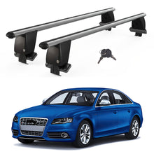 Roof Bars For Cars Without Rails For Audi A4 B8/8K 2007-2012 Lockable Grey 2 Pcs
