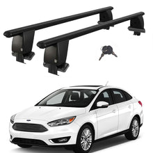 Roof Bars For Cars Without Rails For Ford Focus III 2018+ Lockable Black 2 Pcs