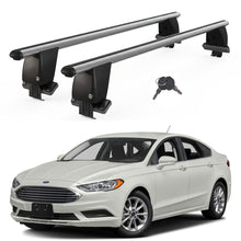 Roof Bars For Cars Without Rails For Ford Fusion Saloon II 2013+ Lockable Grey 2 Pcs