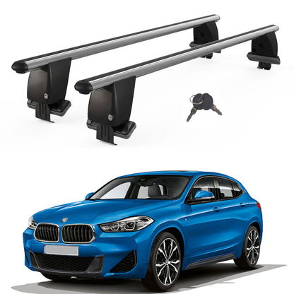 Roof Bars For Cars Without Rails For Bmw X2 F39 2018-2023 Lockable Grey 2 Pcs
