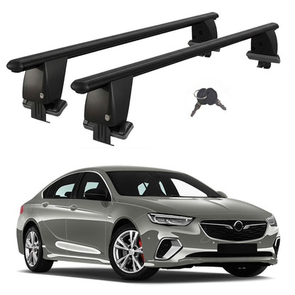 Roof Bars For Cars Without Rails For Vauxhall Insignia G. Sport 2017+ Lockable Black 2 Pcs
