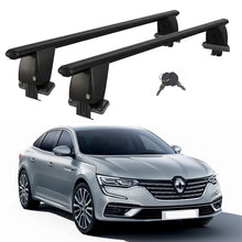 Roof Bars For Cars Without Rails For Renault Talisman 2015+ Lockable Black 2 Pcs