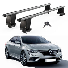 Roof Bars For Cars Without Rails For Renault Talisman 2015+ Lockable Grey 2 Pcs