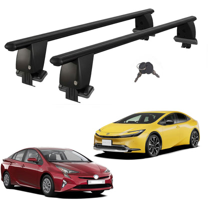 Roof Bars For Cars Without Rails For Toyota Prius IV Xw50 2015-2018 Lockable Black 2 Pcs