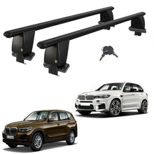 Roof Bars For Cars Without Rails For Bmw X5 F15 G05 2013+ Lockable Black 2 Pcs