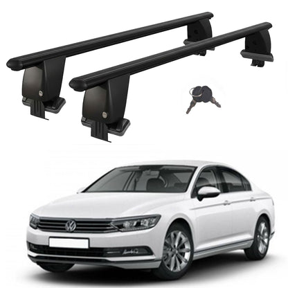 Roof Bars For Cars Without Rails For VwPassat B8 2014-2019 Lockable Black 2 Pcs