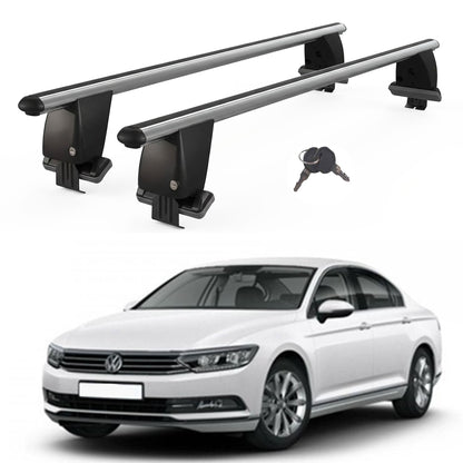 Roof Bars For Cars Without Rails For VwPassat B8 2014-2019 Lockable Grey 2 Pcs