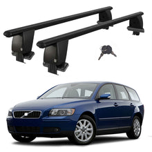 Roof Bars For Cars Without Rails For Volvo V50 2008-2012 Lockable Black 2 Pcs