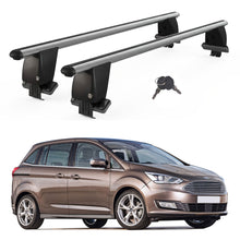 Roof Bars For Cars Without Rails For Ford C-Max II 2010-2019 Lockable Grey 2 Pcs