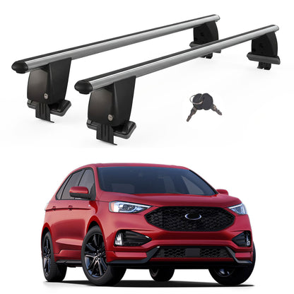 Roof Bars For Cars Without Rails For Ford Edge 2016+ Lockable Grey 2 Pcs