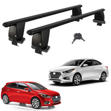Roof Bars For Cars Without Rails For Hyundai Accent V HB Saloon 2017-2020 Lockable Black 2 Pcs