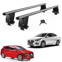 Roof Bars For Cars Without Rails For Hyundai Accent V HB Saloon 2017-2020 Lockable Grey 2 Pcs