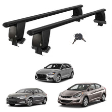 Roof Bars For Cars Without Rails For Hyundai Elantra 2011+ Lockable Black 2 Pcs
