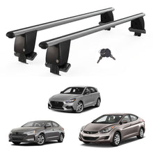 Roof Bars For Cars Without Rails For Hyundai Elantra 2011+ Lockable Grey 2 Pcs