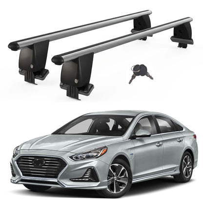 Roof Bars For Cars Without Rails For Hyundai Sonata VII Lf 2015-2019 Lockable Grey 2 Pcs