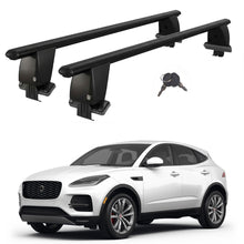Roof Bars For Cars Without Rails For Jaguar E-Pace X540 2017+ Lockable Black 2 Pcs