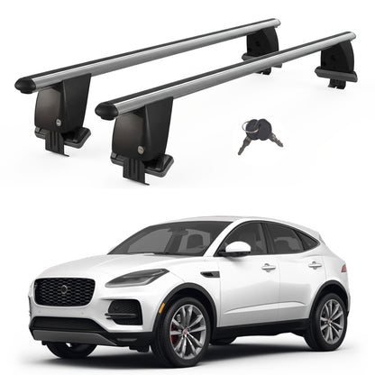 Roof Bars For Cars Without Rails For Jaguar E-Pace X540 2017+ Lockable Grey 2 Pcs