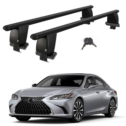 Roof Bars For Cars Without Rails For Lexus Es Xz10 2018+ Lockable Black 2 Pcs