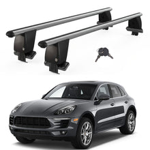 Roof Bars For Cars Without Rails For Porsche Macan 95B 2013+ Lockable Grey 2 Pcs