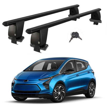 Roof Bars For Cars Without Rails For Chevrolet Bolt 2016+ Lockable Black 2 Pcs