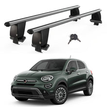 Roof Bars For Cars Without Rails For Fiat 500 X 2015+ Lockable Grey 2 Pcs