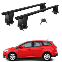 Roof Bars For Cars Without Rails For Ford Focus III Estate 2011-2018 Lockable Black 2 Pcs