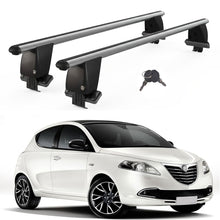 Roof Bars For Cars Without Rails For Lancia Ypsilon 2010-2013 Lockable Grey 2 Pcs