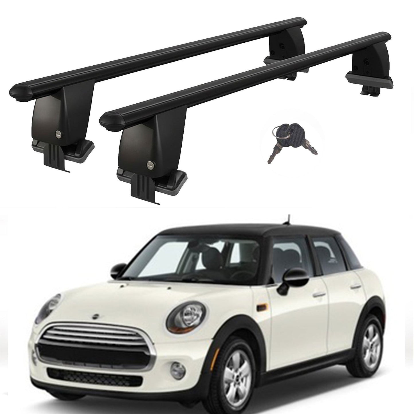 Roof Bars For Cars Without Rails For Mini One/Cooper 2014-2018 Lockable Black 2 Pcs