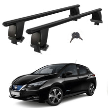 Roof Bars For Cars Without Rails For Nissan Leaf Ze1 2018+ Lockable Black 2 Pcs