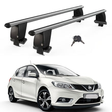 Roof Bars For Cars Without Rails For Nissan Pulsar 2014+ Lockable Grey 2 Pcs