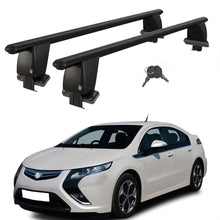 Roof Bars For Cars Without Rails For Vauxhall Ampera 2012+ Lockable Black 2 Pcs