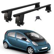 Roof Bars For Cars Without Rails For Peugeot ion 2011+ Lockable Black 2 Pcs
