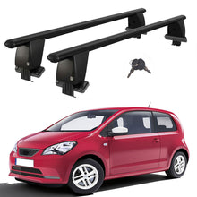 Roof Bars For Cars Without Rails For Seat Mii 2012-2021 Lockable Black 2 Pcs