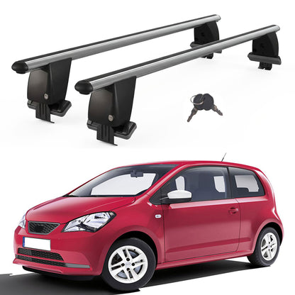 Roof Bars For Cars Without Rails For Seat Mii 2012-2021 Lockable Grey 2 Pcs
